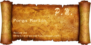 Porga Martin névjegykártya
